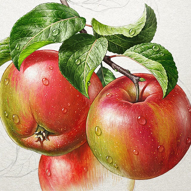 Apples. Watercolor.