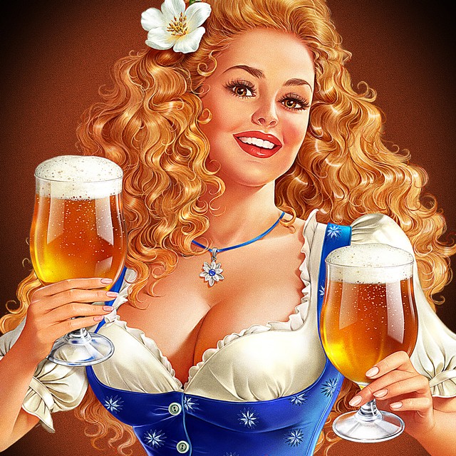 Character for Belgian beer. Illustration for beer label.