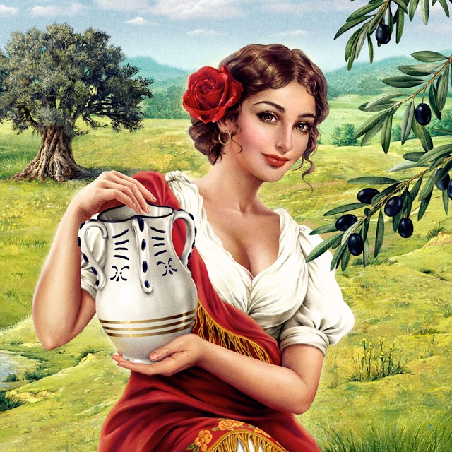 Girl for packing olive oil La Espanola