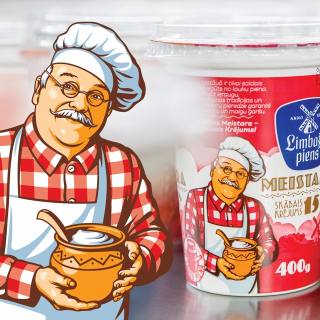 Milkman. For packages of dairy products. Vector illustration.